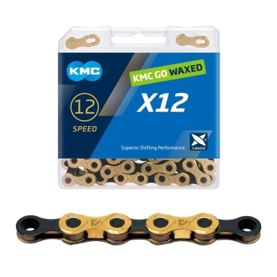 Kmc X12 černo/zlatý Waxed BOX řetěz