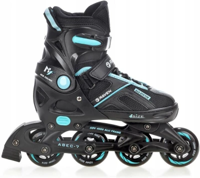 Raven Pulse black/cyan dětské kolečkové brusle Raven Pulse black/cyan dětské kolečkové brusle