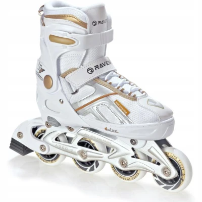 Raven Pulse white/gold kolečkové inline brusle