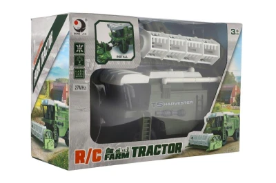 Dongjie Toys Factory Kombajn RC šedo-zelený plast 22cm 27MHz na baterie se světlem