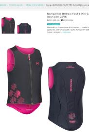 Komperdell Ballistic FlexFit PRO Junior black-neon pink 25/26 juniorský páteřák Komperdell Ballistic FlexFit PRO Junior black-neon pink 25/26 juniorský páteřák