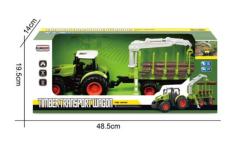 Korody RC Traktor 2,4 Ghz s vozíkem na dřevo, světla, zvuk 1:24