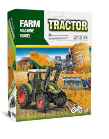 Korody RC Traktor s vozíkem a XL příslušenstvím 1:24, světla, zvuk