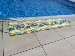 Kubisport Čtyřdílné lehátko plážové skládací - líbivý květinový motiv (VÝPRODEJ)