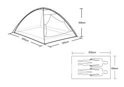 Kubisport Ľahký stan pre 2 osoby monodome