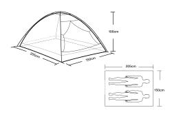 Kubisport Stan monodome pre 2-3 osoby - zelený