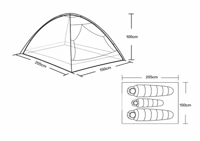 Kubisport Stan monodome pro 2-3 osoby - zelený