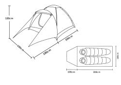Kubisport Stan monodome pro 3 osoby s předsíňkou - modrý