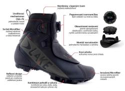 Lake MX146 černá/reflexní cyklistické tretry POUZE EU 47 wide (VÝPRODEJ)