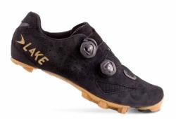 Lake MX238 Gravel Carbon černá semiš/zlatá tretry POUZE EU 42,5 wide (VÝPRODEJ)