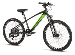 Leader Fox CAPITAN BOY 24 2025 černé/zelené chlapecké kolo + výbava zdarma