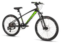 Leader Fox CAPITAN BOY 24 2025 černé/zelené chlapecké kolo + výbava zdarma