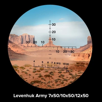 Levenhuk Dalekohled Army 10x50 se zaměřovačem