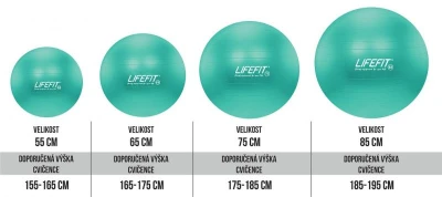 Lifefit Gymnastický míč Anti-burst 65 cm tyrkysový