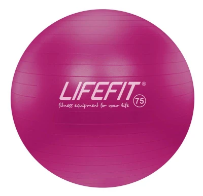 Lifefit Gymnastický míč Anti-burst 75 cm bordó