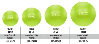Lifefit Gymnastický míč Anti-burst 85 cm zelený