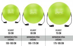 Lifefit GYMBALL EXPAND 55 cm Gymnastický míč s expanderem