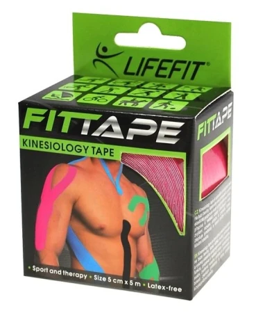 Lifefit Kinesion tape 5cmx5m, růžová