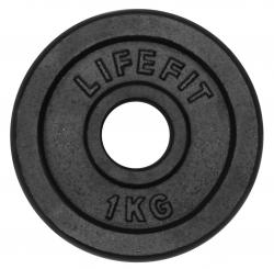 Lifefit Kotouč 1kg kovový pro 30mm tyč Lifefit Kotouč 1kg kovový pro 30mm tyč