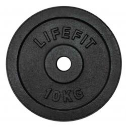 Lifefit Kotouč 10kg kovový pro 30mm tyč Lifefit Kotouč 10kg kovový pro 30mm tyč