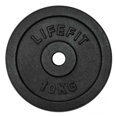 Lifefit Kotouč 10kg kovový pro 30mm tyč Lifefit Kotouč 10kg kovový pro 30mm tyč