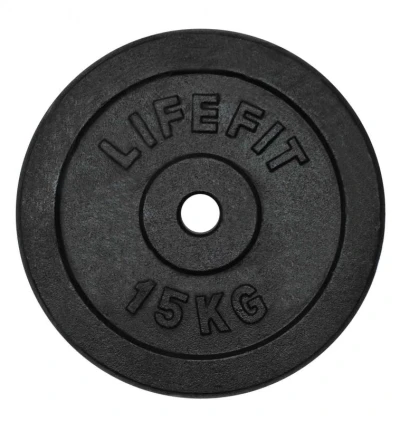 Lifefit Kotouč 15kg, kovový, pro 30mm tyč Lifefit Kotouč 15kg, kovový, pro 30mm tyč