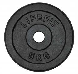 Lifefit Kotouč 5kg, kovový, pro 30mm tyč Lifefit Kotouč 5kg, kovový, pro 30mm tyč