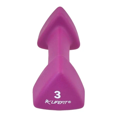 Lifefit Neoprenová činka Triangle 1 x 3.0 kg bordó
