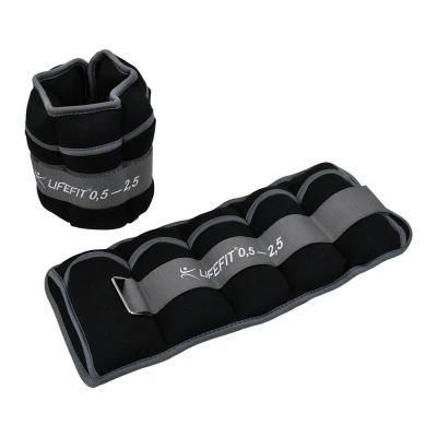 Lifefit Neoprenová zátěž kotník/zápěstí S2 2x0 5-2 5kg nastavitelná černá