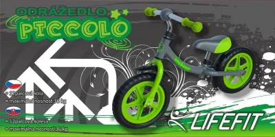 LIFEFIT PICCOLO 12[34] šedo-zelené dětské odrážedlo