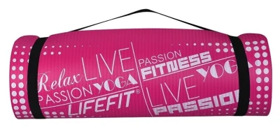 Lifefit Podložka Yoga MAT Exkluziv Plus 180x58x1,5cm světle růžová (VÝPRODEJ)