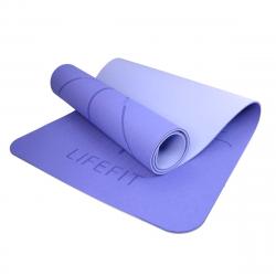 Lifefit Podložka Yoga MAT Lotos Duo 183x58x0,6cm modrá
