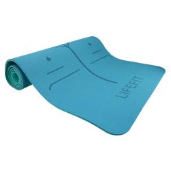 Lifefit Podložka Yoga MAT Lotos Duo 183x58x0 6cm tyrkysová