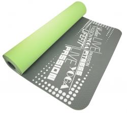 Lifefit Podložka YOGA MAT TPE, 183x61x0.5cm, dvouvrstvá, zeleno-šedá