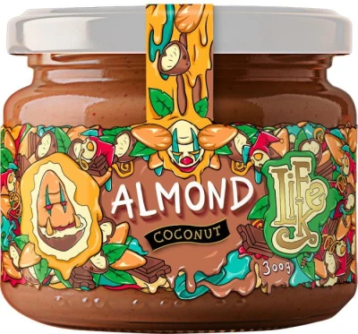 LifeLike Mandle s kokosem a 100% čokoládou 300 g