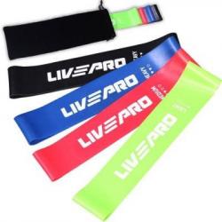 Livepro Odporová fitness aerobic guma SET 4 ks
