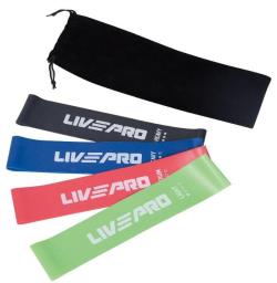 Livepro Odporová fitness aerobic guma SET 4 ks