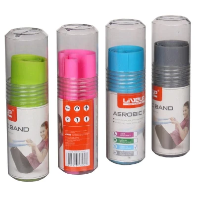 LiveUp Aerobic guma posilovací guma 120 x 15 cm růžová POUZE L (VÝPRODEJ)