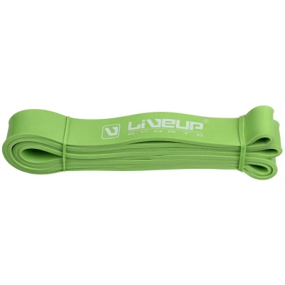 LiveUp Aerobic guma posilovací guma 208 x 0,45 cm zelená