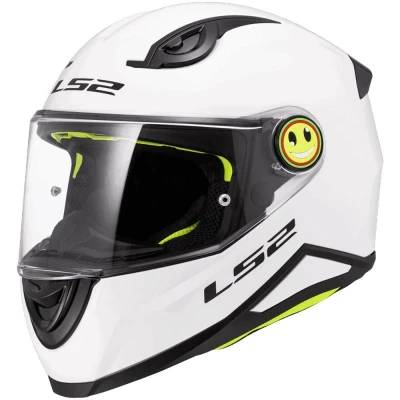 LS2 FF812 Solid lesklá bílá dětská integrální helma na motorku