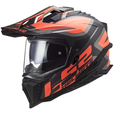 LS2 MX701 Explorer Alter černo-fluo oranžovo-šedá matná enduro helma na motorku