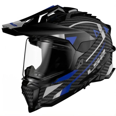 LS2 MX701 C Explorer Adventure modrá enduro helma na motorku