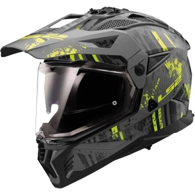 LS2 MX702 PIONEER II CRAZY černo-fluo žlutá enduro helma na motorku