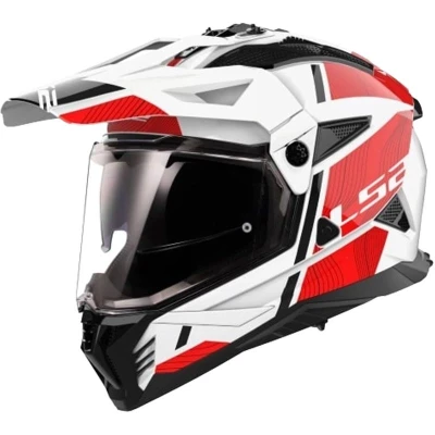 LS2 MX702 Pioneer II Hill bílo-červená enduro helma na motorku