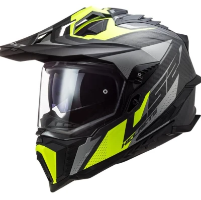 LS2 MX701 Explorer C Focus černo-šedo-fluo žlutá enduro přilba