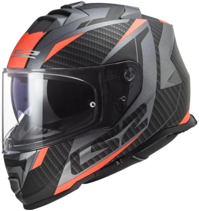 LS2 FF800 Storm II Racer titanovo-oranžová integrální helma na motorku