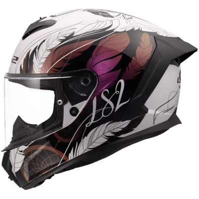 LS2 FF820 Rapid III Boho lesklá bílo-černo-růžová integrální helma na motorku