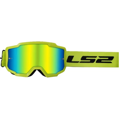 LS2 Charger H-V žluté s iridiovým plexi motokrosové brýle