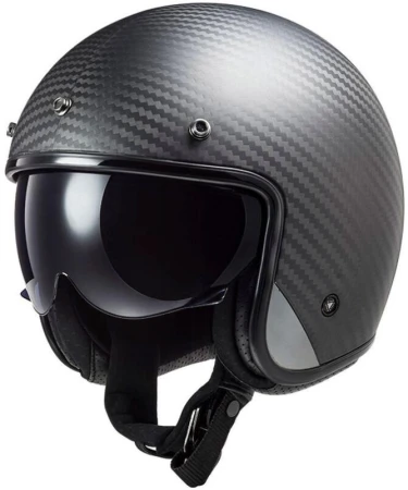 LS2 OF601 Bob II Carbon Solid černá matná otevřená helma na motorku