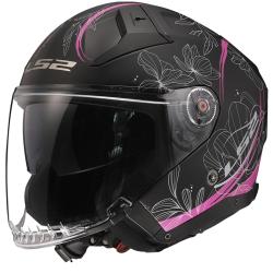 LS2 Otvorená prilba OF603 Infinity II Lotus čierno-ružová + zľava 20 € na príslušenstvo